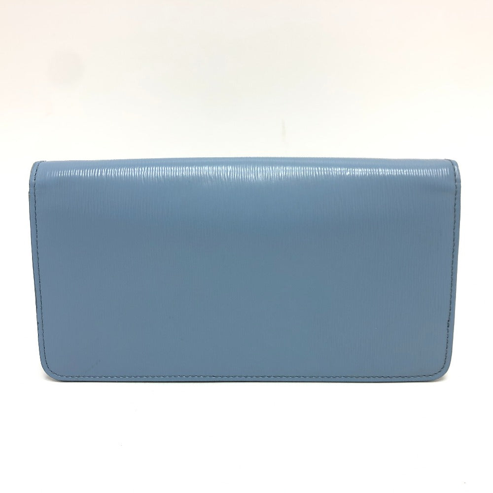 PRADA Wallet Chain 1DH044 leather blue ChainShoulder Bag Saffiano logo Women Used Authentic