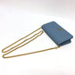 PRADA Wallet Chain 1DH044 leather blue ChainShoulder Bag Saffiano logo Women Used Authentic