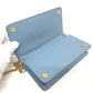 PRADA Wallet Chain 1DH044 leather blue ChainShoulder Bag Saffiano logo Women Used Authentic