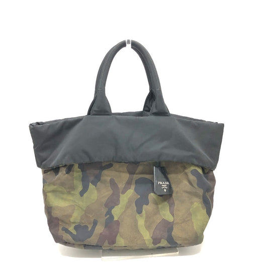 PRADA Handbag  B1959V Nylon green camouflage Women Used Authentic