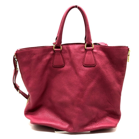 PRADA Handbag BN1713 leather pink logo Women Used Authentic