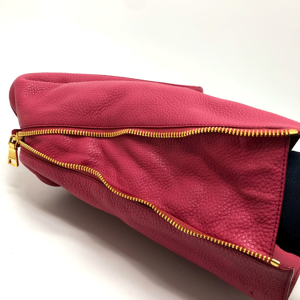 PRADA Handbag BN1713 leather pink logo Women Used Authentic