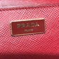 PRADA Handbag BN2729 Safiano leather Red Front pocket Women Secondhand Authentic