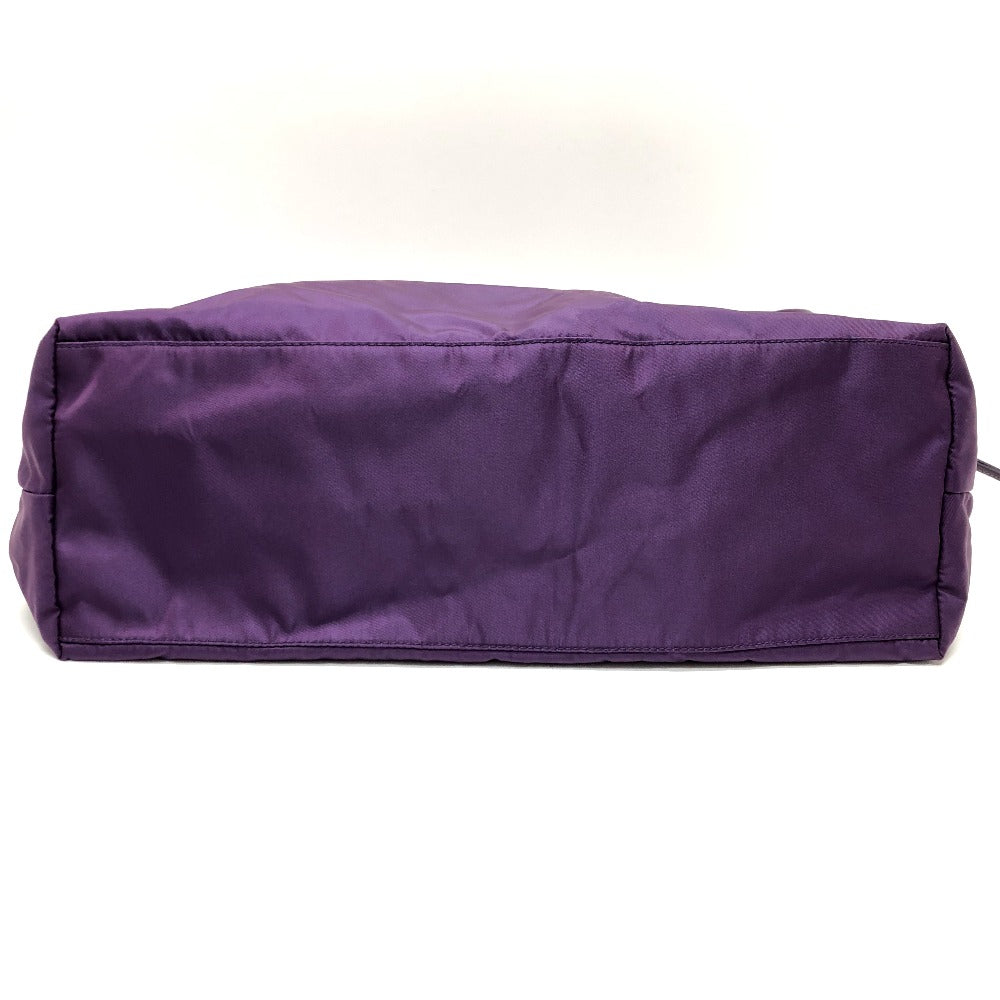 PRADA Tote Bag BR3924 saffiano leather purple logo Women Secondhand Authentic