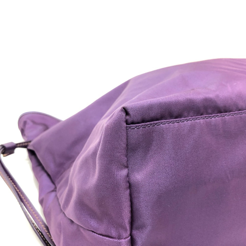 PRADA Tote Bag BR3924 saffiano leather purple logo Women Secondhand Authentic