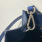 PRADA Tote Bag Safiano leather blue Bag Crossbody Shoulder Bag Triangle logo plate mens Used Authentic
