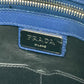 PRADA Tote Bag Safiano leather blue Bag Crossbody Shoulder Bag Triangle logo plate mens Used Authentic