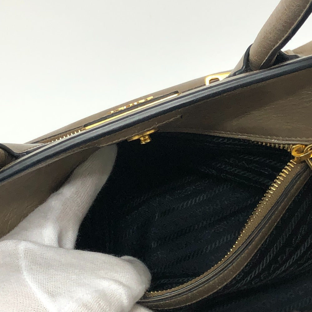 PRADA Tote Bag BN2626 leather Brown logo