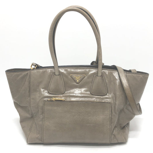 PRADA Tote Bag BN2626 leather Brown logo