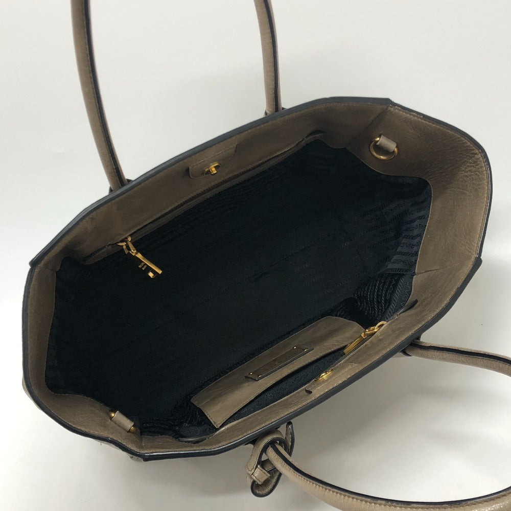 PRADA Tote Bag BN2626 leather Brown logo