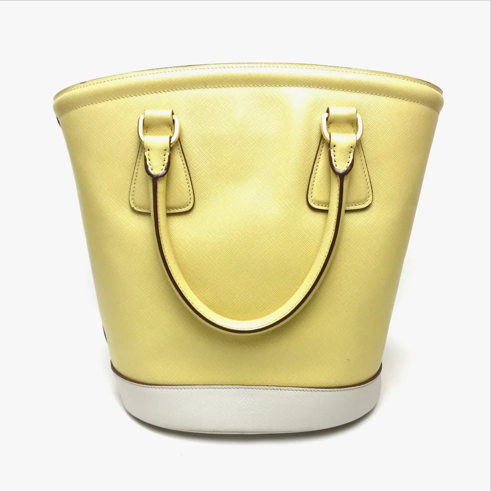 PRADA Shoulder Bag B2442B leather yellow Saffiano Lux Women Used Authentic
