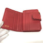 PRADA Folded wallet 1ML018 Safiano leather Red logo Women Used Authentic