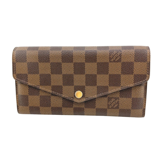 LOUIS VUITTON Long Wallet Purse N60114 Damier canvas Brown x pink Damier Rose Valerie