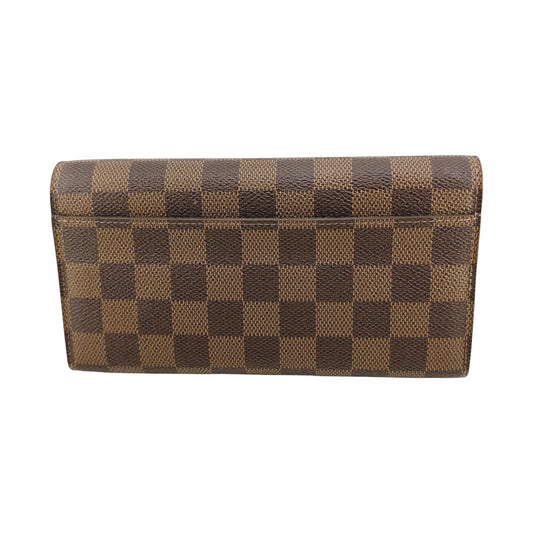 LOUIS VUITTON Long Wallet Purse N60114 Damier canvas Brown x pink Damier Rose Valerie