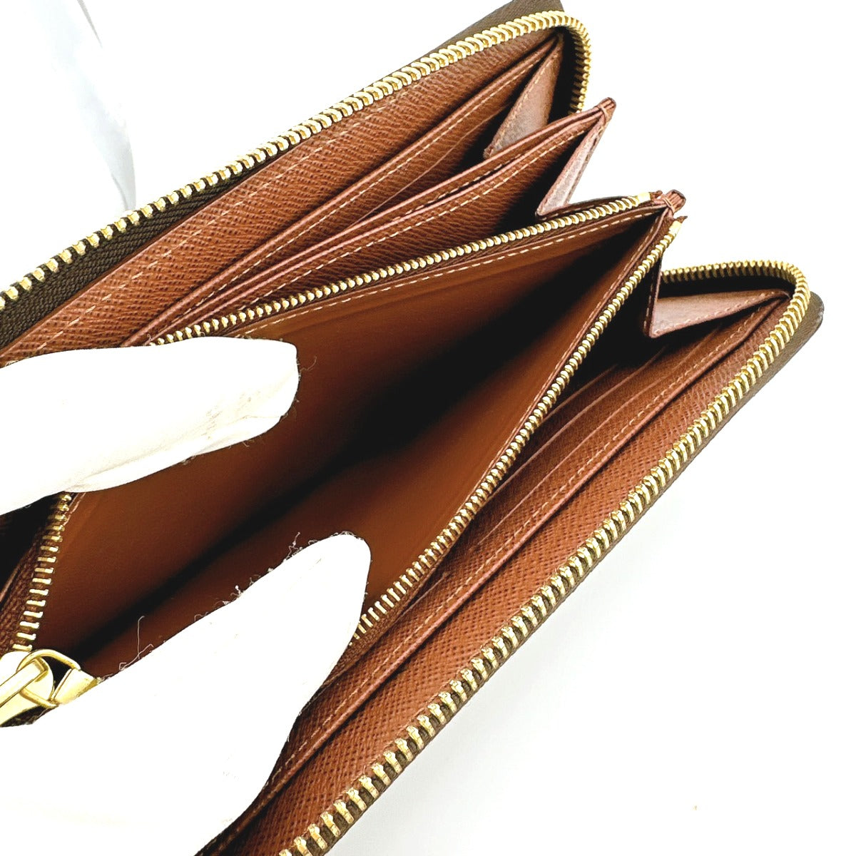 LOUIS VUITTON Long Wallet Purse M42616 Monogram canvas Brown Zip Around Monogram Zippy wallet Women(Unisex) Used Authentic