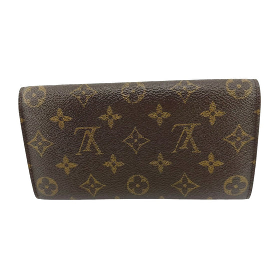 LOUIS VUITTON Long Wallet Purse M61725 Monogram canvas Brown With zipper Monogram Pochette Portonecredi Women(Unisex) Used Authentic