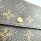 LOUIS VUITTON Long Wallet Purse M61725 Monogram canvas Brown With zipper Monogram Pochette Portonecredi Women(Unisex) Used Authentic