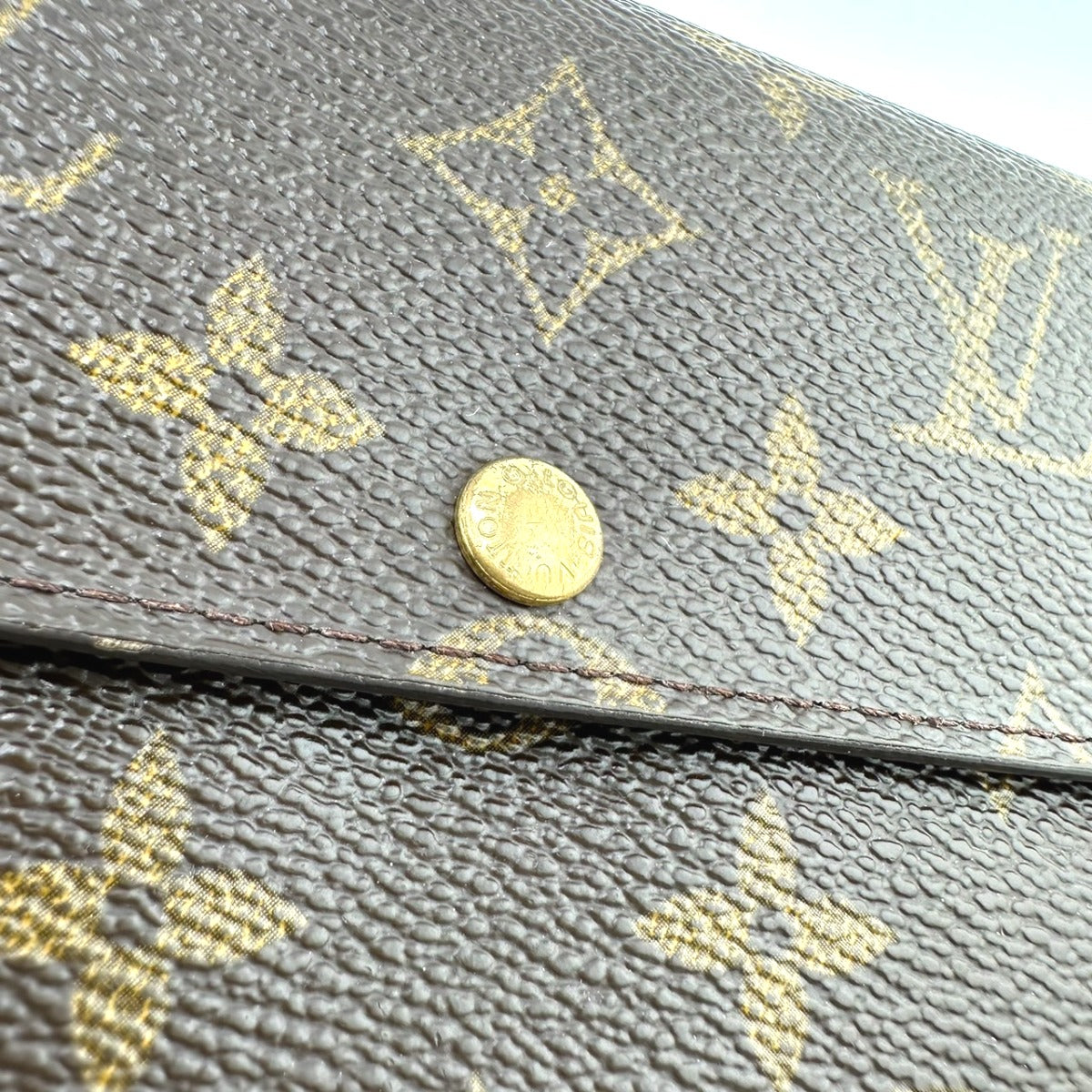 LOUIS VUITTON Long Wallet Purse M61725 Monogram canvas Brown With zipper Monogram Pochette Portonecredi Women(Unisex) Used Authentic