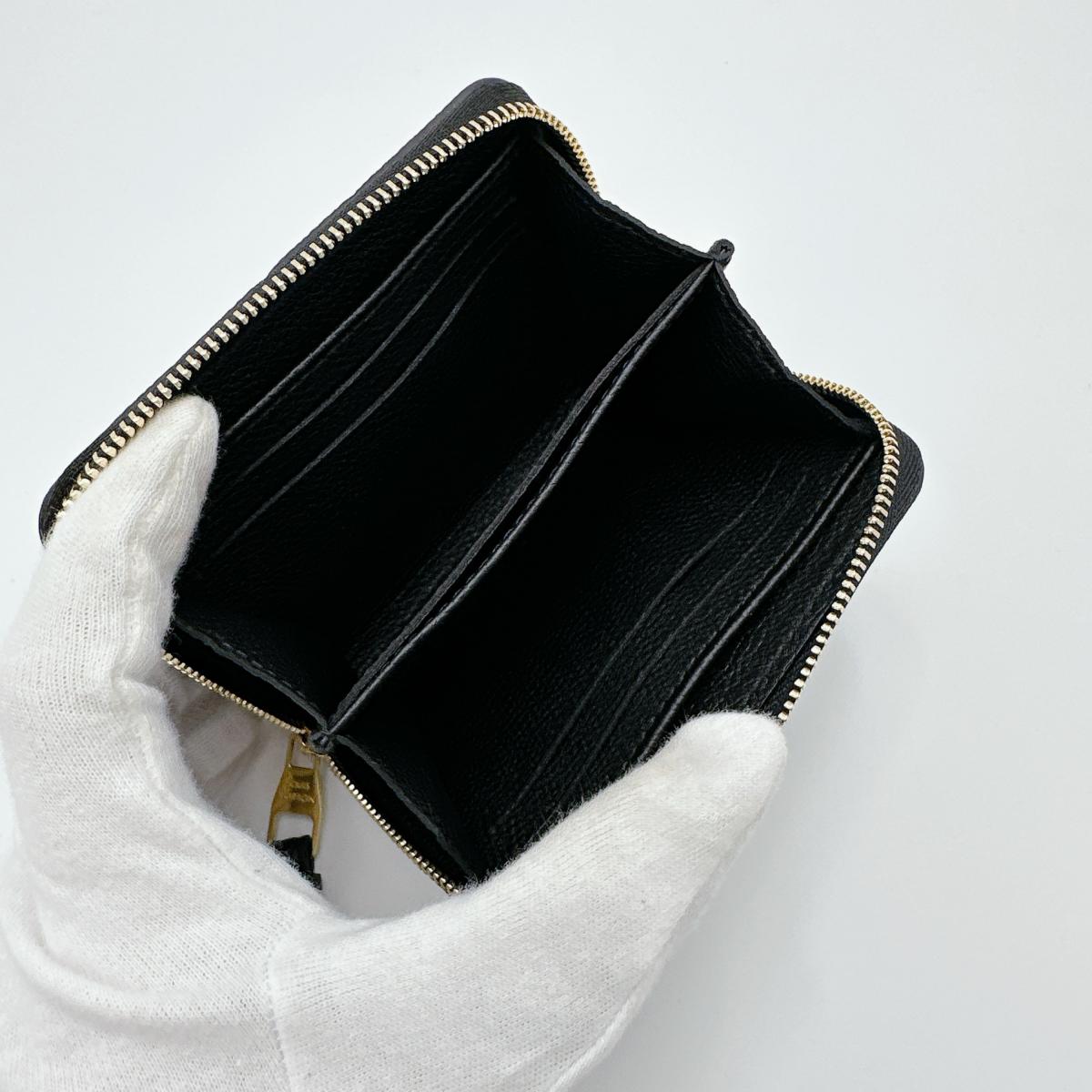 LOUIS VUITTON Coin case M60574 Monogram Ann Platt Noir Coin Pocket Monogram Zip around purse unisex(Unisex) Used Authentic