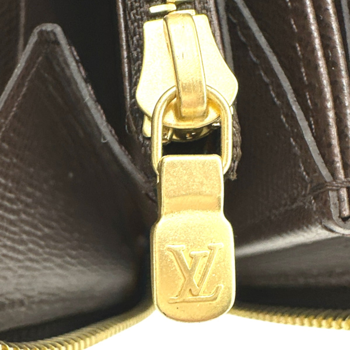 LOUIS VUITTON Long Wallet Purse N60015 Damier canvas Ebene Zip Around Damier Zippy wallet unisex(Unisex) Used Authentic