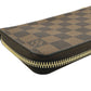 LOUIS VUITTON Long Wallet Purse N60015 Damier canvas Ebene Zip Around Damier Zippy wallet unisex(Unisex) Used Authentic