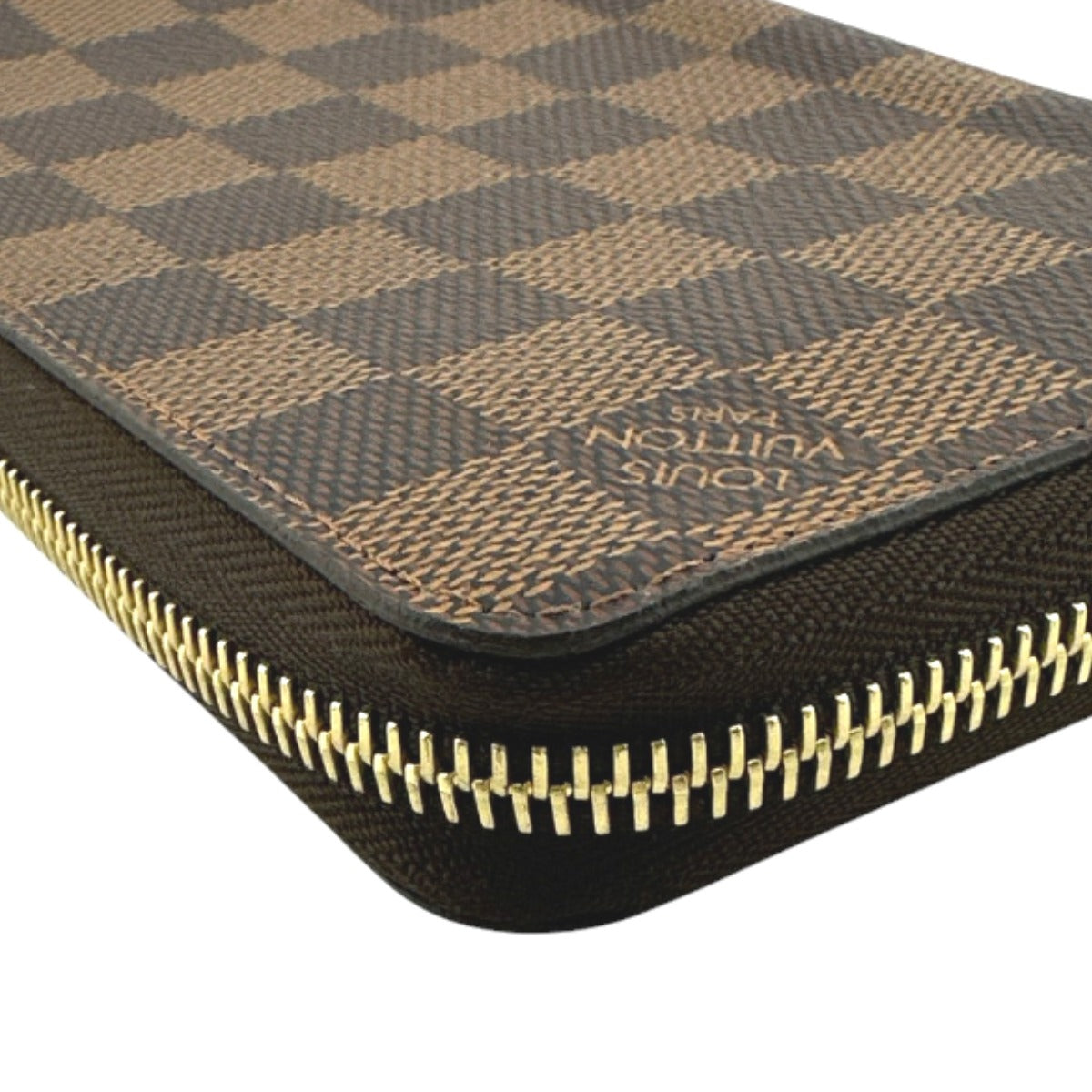 LOUIS VUITTON Long Wallet Purse N60015 Damier canvas Ebene Zip Around Damier Zippy wallet unisex(Unisex) Used Authentic