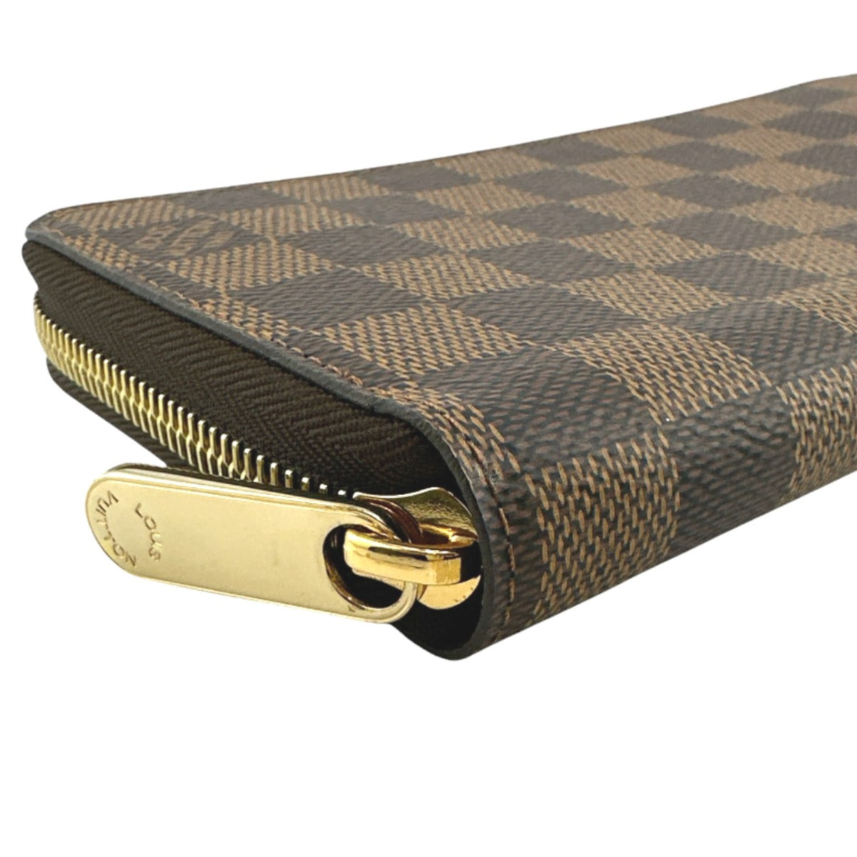 LOUIS VUITTON Long Wallet Purse N60015 Damier canvas Ebene Zip Around Damier Zippy wallet unisex(Unisex) Used Authentic