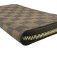 LOUIS VUITTON Long Wallet Purse N60015 Damier canvas Ebene Zip Around Damier Zippy wallet unisex(Unisex) Used Authentic