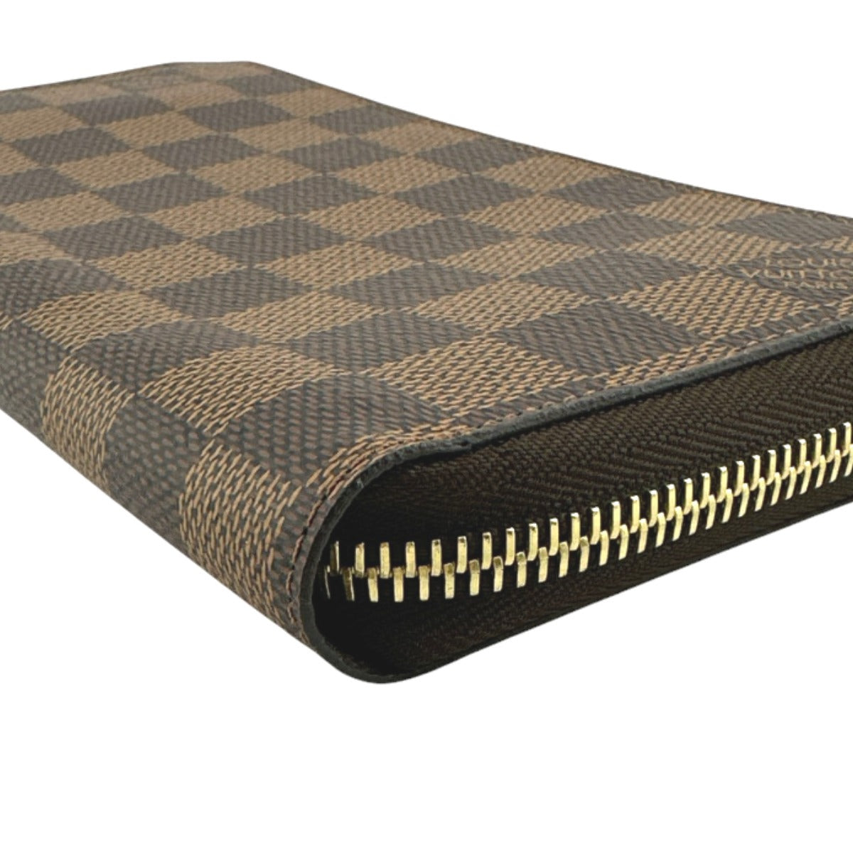 LOUIS VUITTON Long Wallet Purse N60015 Damier canvas Ebene Zip Around Damier Zippy wallet unisex(Unisex) Used Authentic