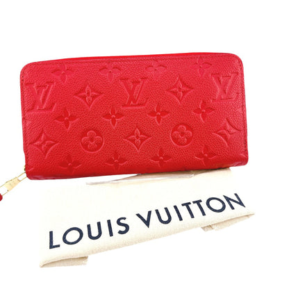 LOUIS VUITTON Long Wallet Purse M60737 Monogram Ann Platt Red Zippered wallet Monogram Zippy wallet unisex(Unisex) Used Authentic