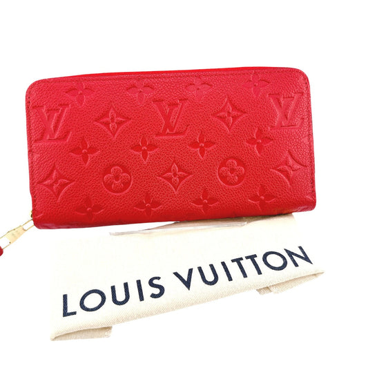 LOUIS VUITTON Long Wallet Purse M60737 Monogram Ann Platt Red Zippered wallet Monogram Zippy wallet unisex(Unisex) Used Authentic