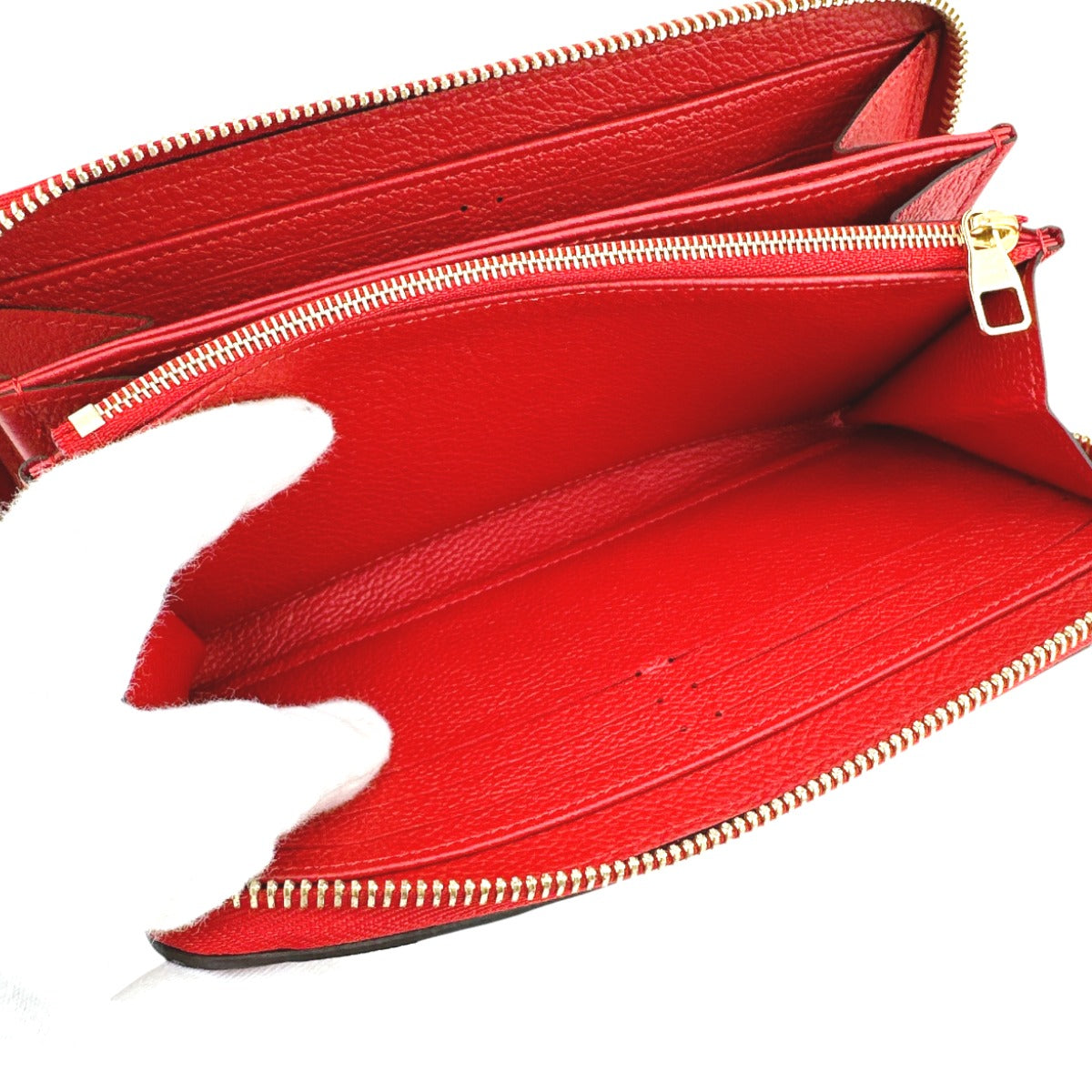 LOUIS VUITTON Long Wallet Purse M60737 Monogram Ann Platt Red Zippered wallet Monogram Zippy wallet unisex(Unisex) Used Authentic