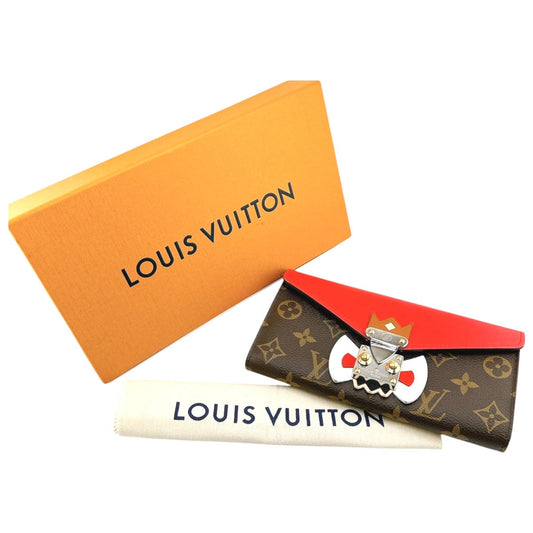 LOUIS VUITTON Long Wallet Purse M60791 Monogram canvas Brown Long Wallet Purse Monogram Portefeuille Sarah Tribal Mask Women Used Authentic