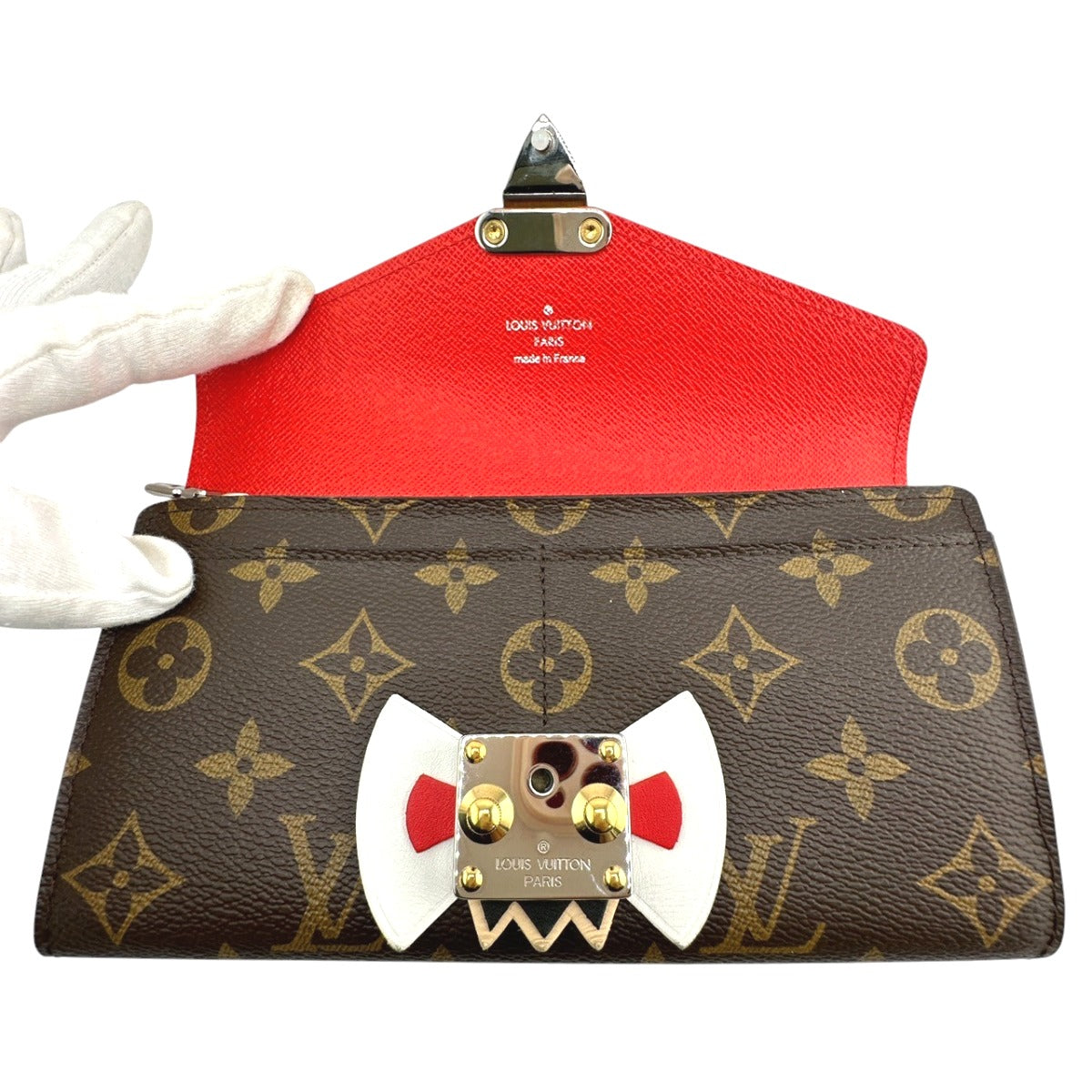 LOUIS VUITTON Long Wallet Purse M60791 Monogram canvas Brown Long Wallet Purse Monogram Portefeuille Sarah Tribal Mask Women Used Authentic