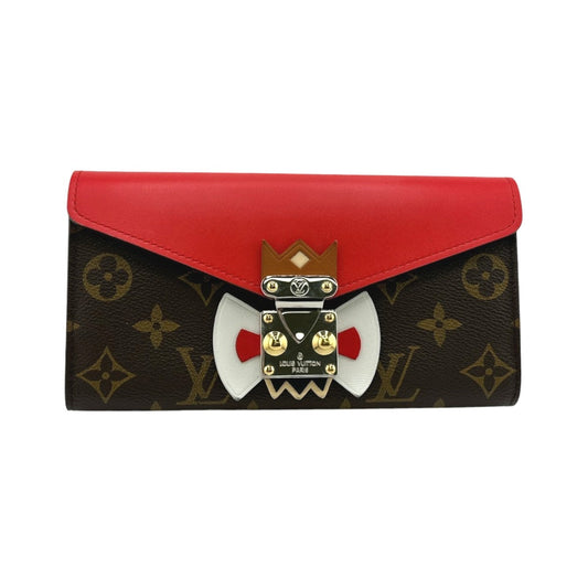 LOUIS VUITTON Long Wallet Purse M60791 Monogram canvas Brown Long Wallet Purse Monogram Portefeuille Sarah Tribal Mask Women Used Authentic
