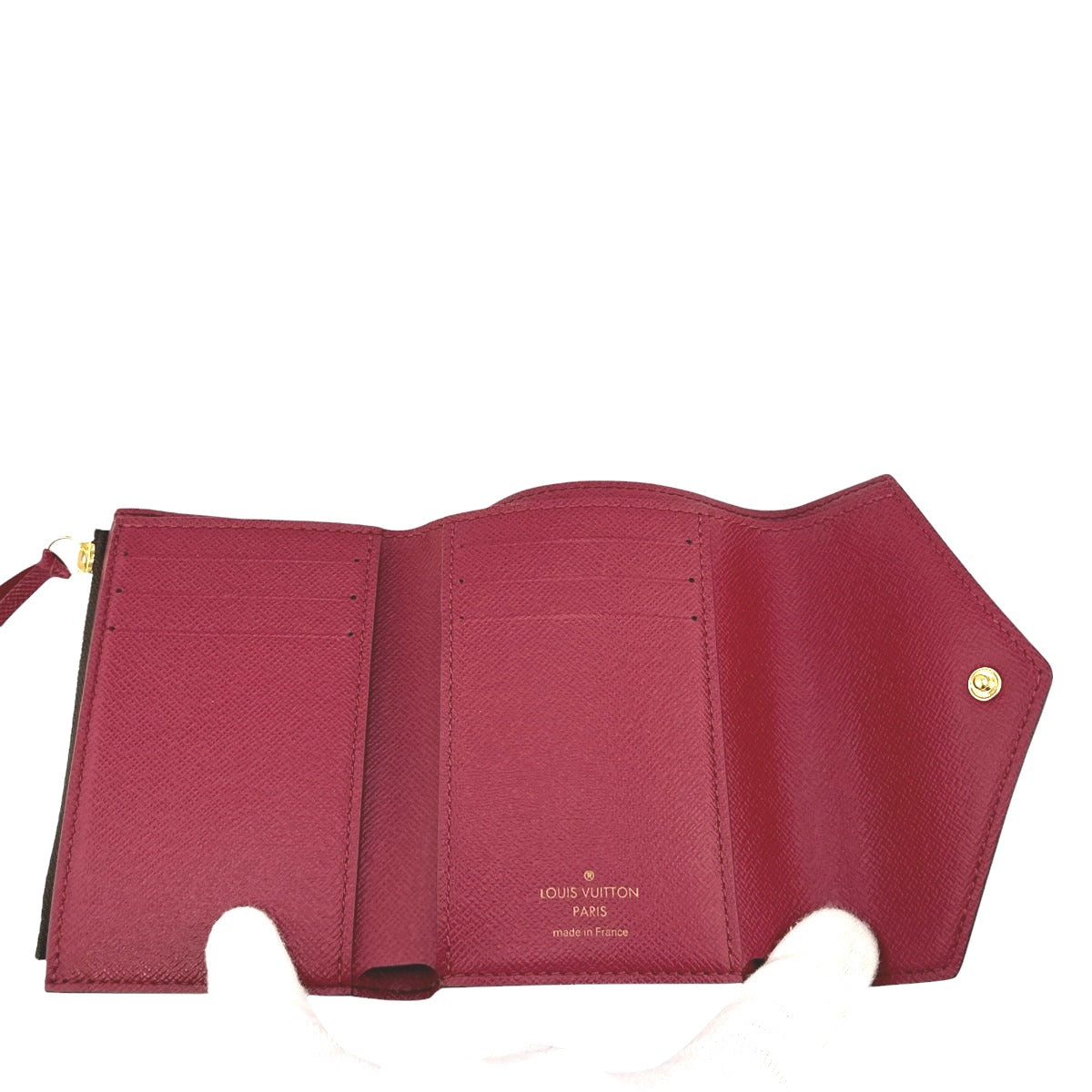 LOUIS VUITTON Coin case M41938 Monogram canvas Red Coin purse with Card Case Monogram Portefeuille Victorine Women Used Authentic