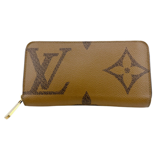 LOUIS VUITTON Long Wallet Purse M69353 Monogram canvas Brown Giant reverse Monogram Zippy wallet unisex(Unisex) Used Authentic
