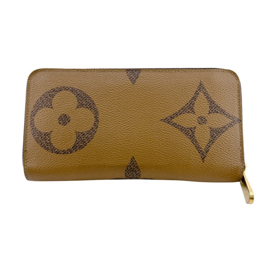 LOUIS VUITTON Long Wallet Purse M69353 Monogram canvas Brown Giant reverse Monogram Zippy wallet unisex(Unisex) Used Authentic