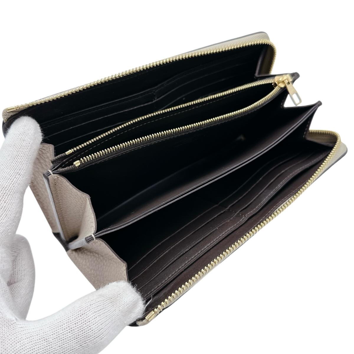 LOUIS VUITTON Long Wallet Purse M63104 Cowhide beige L-shaped fastener Taurillon Clemence Leather Portefeuille Comet Women(Unisex) Used Authentic