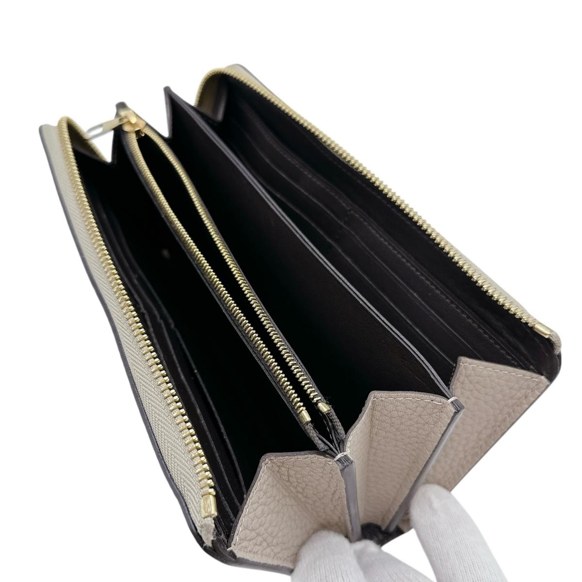 LOUIS VUITTON Long Wallet Purse M63104 Cowhide beige L-shaped fastener Taurillon Clemence Leather Portefeuille Comet Women(Unisex) Used Authentic