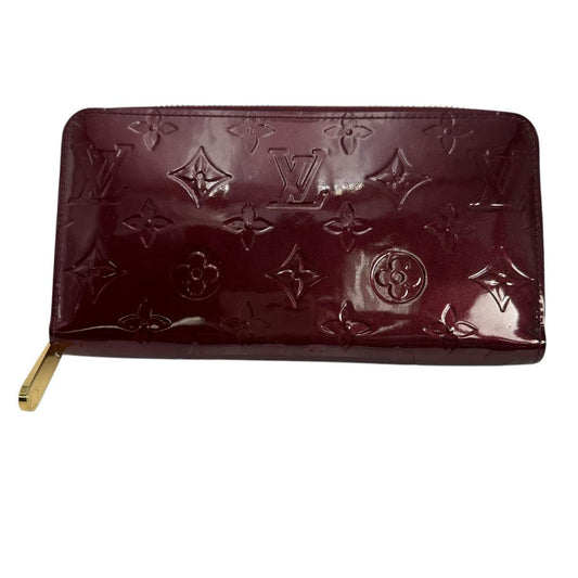 LOUIS VUITTON Long Wallet Purse M61379 Monogram Vernis Magenta Zip Around Monogram Zippy wallet Women Used Authentic