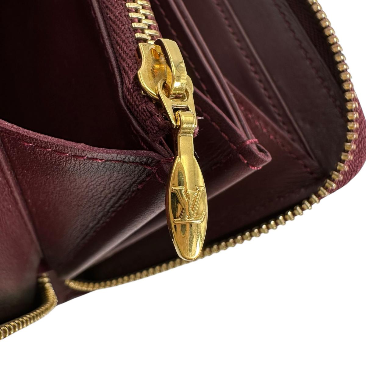 LOUIS VUITTON Long Wallet Purse M61379 Monogram Vernis Magenta Zip Around Monogram Zippy wallet Women Used Authentic