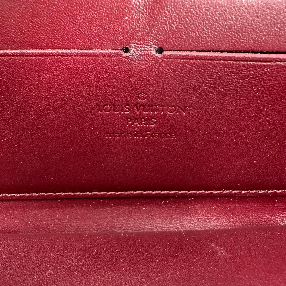 LOUIS VUITTON Long Wallet Purse M61379 Monogram Vernis Magenta Zip Around Monogram Zippy wallet Women Used Authentic