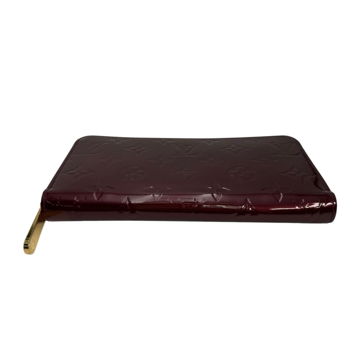 LOUIS VUITTON Long Wallet Purse M61379 Monogram Vernis Magenta Zip Around Monogram Zippy wallet Women Used Authentic