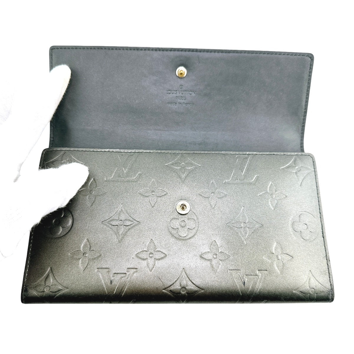 LOUIS VUITTON Tri-fold wallet M65102 Monogram mat Noir Tri-fold wallet Monogram Porfeuil unisex(Unisex) Used Authentic