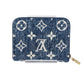 LOUIS VUITTON Coin case M81185 Monogram denim Marine Zippy Wallet Coin Purse Monogram Ann Platt Coin case mens(Unisex) Used Authentic