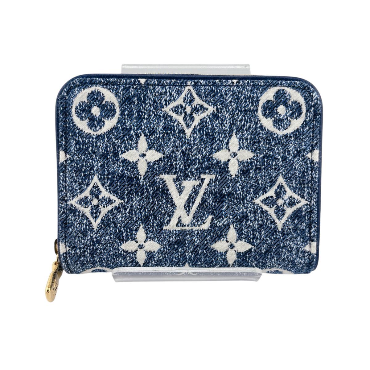 LOUIS VUITTON Coin case M81185 Monogram denim Marine Zippy Wallet Coin Purse Monogram Ann Platt Coin case mens(Unisex) Used Authentic