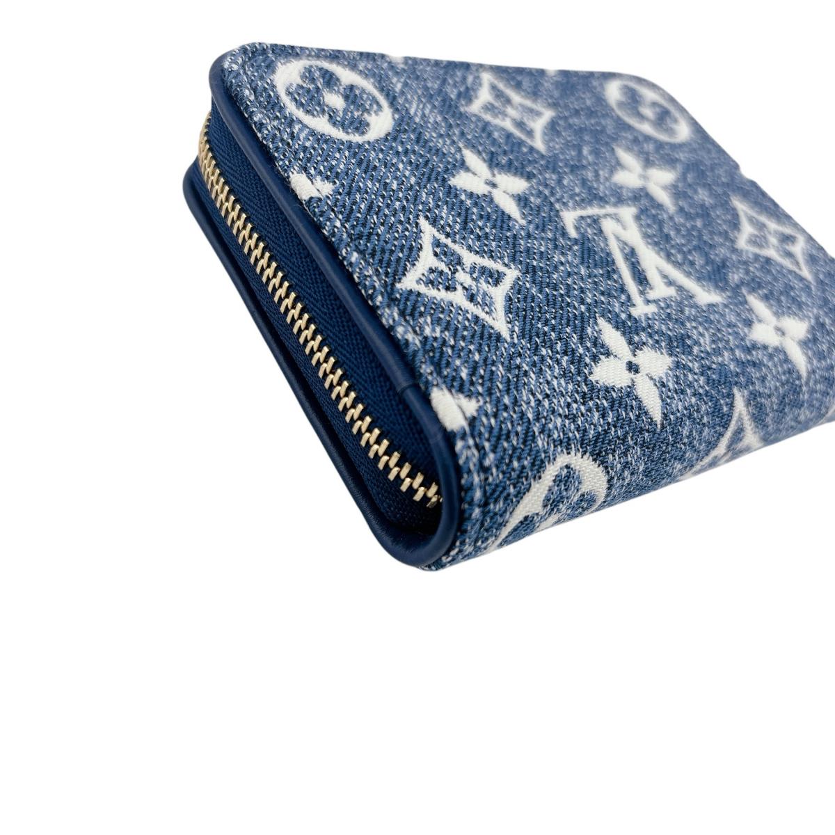 LOUIS VUITTON Coin case M81185 Monogram denim Marine Zippy Wallet Coin Purse Monogram Ann Platt Coin case mens(Unisex) Used Authentic