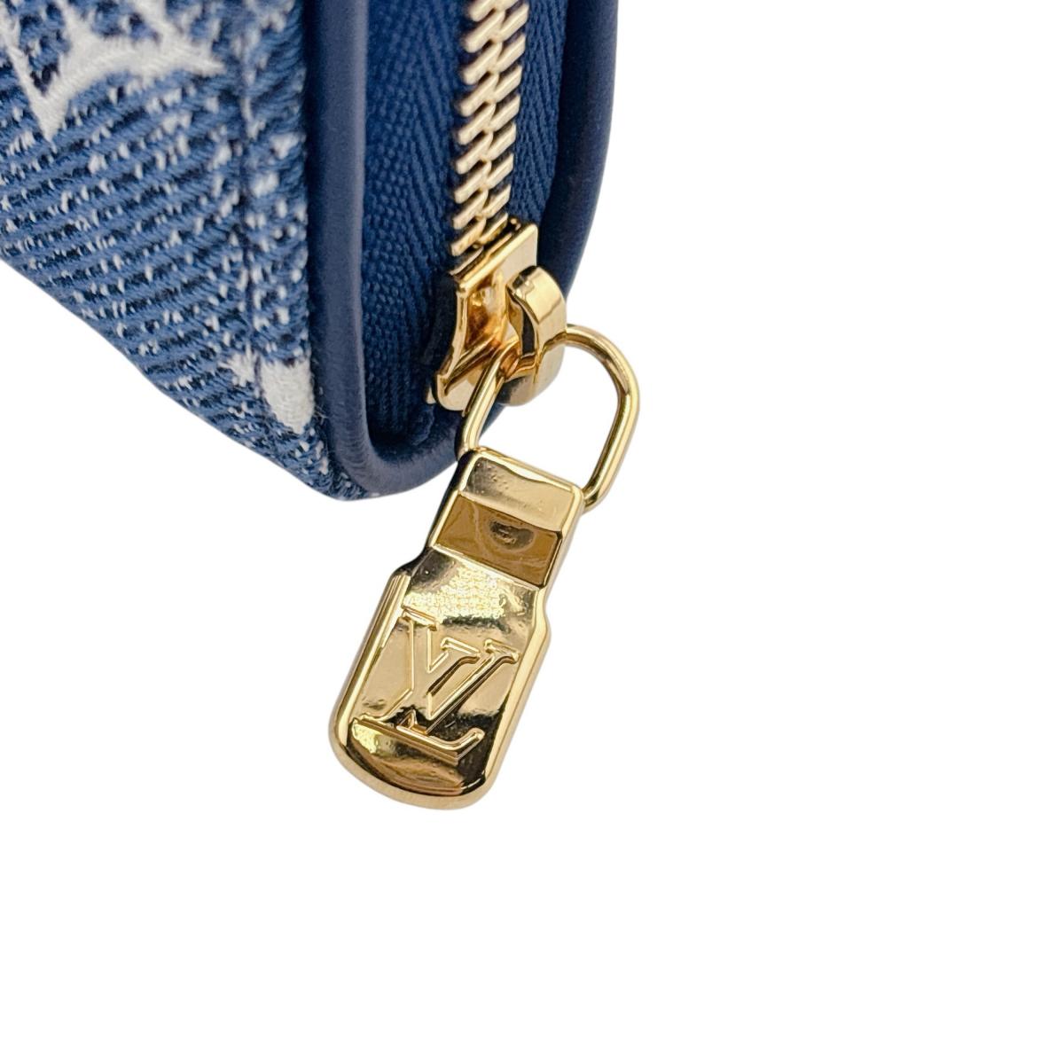 LOUIS VUITTON Coin case M81185 Monogram denim Marine Zippy Wallet Coin Purse Monogram Ann Platt Coin case mens(Unisex) Used Authentic