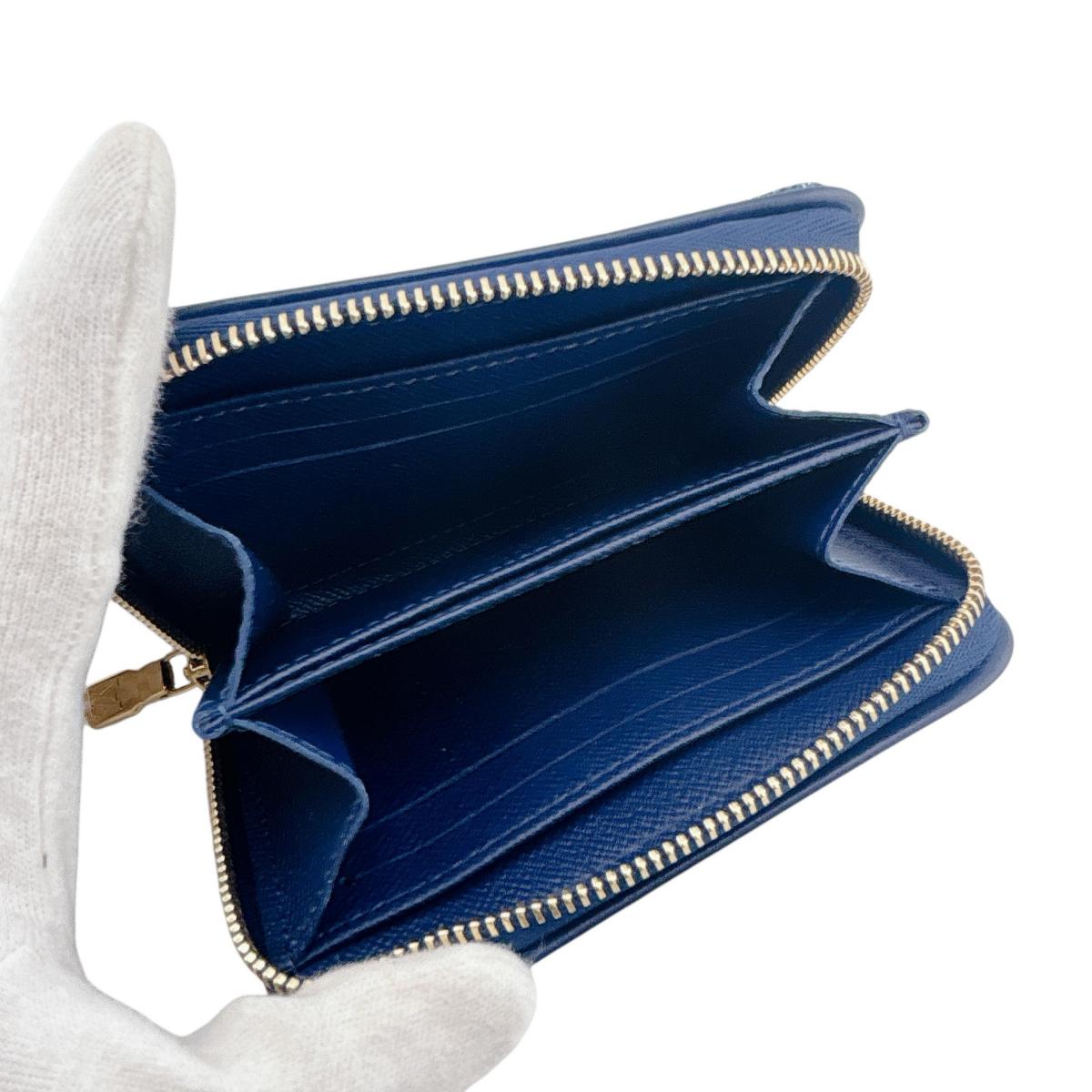 LOUIS VUITTON Coin case M81185 Monogram denim Marine Zippy Wallet Coin Purse Monogram Ann Platt Coin case mens(Unisex) Used Authentic
